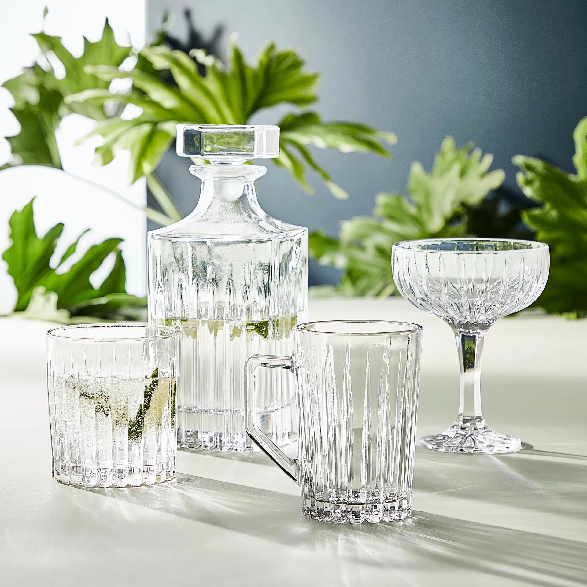 4 Copas de champagne Relief, transparente Aida