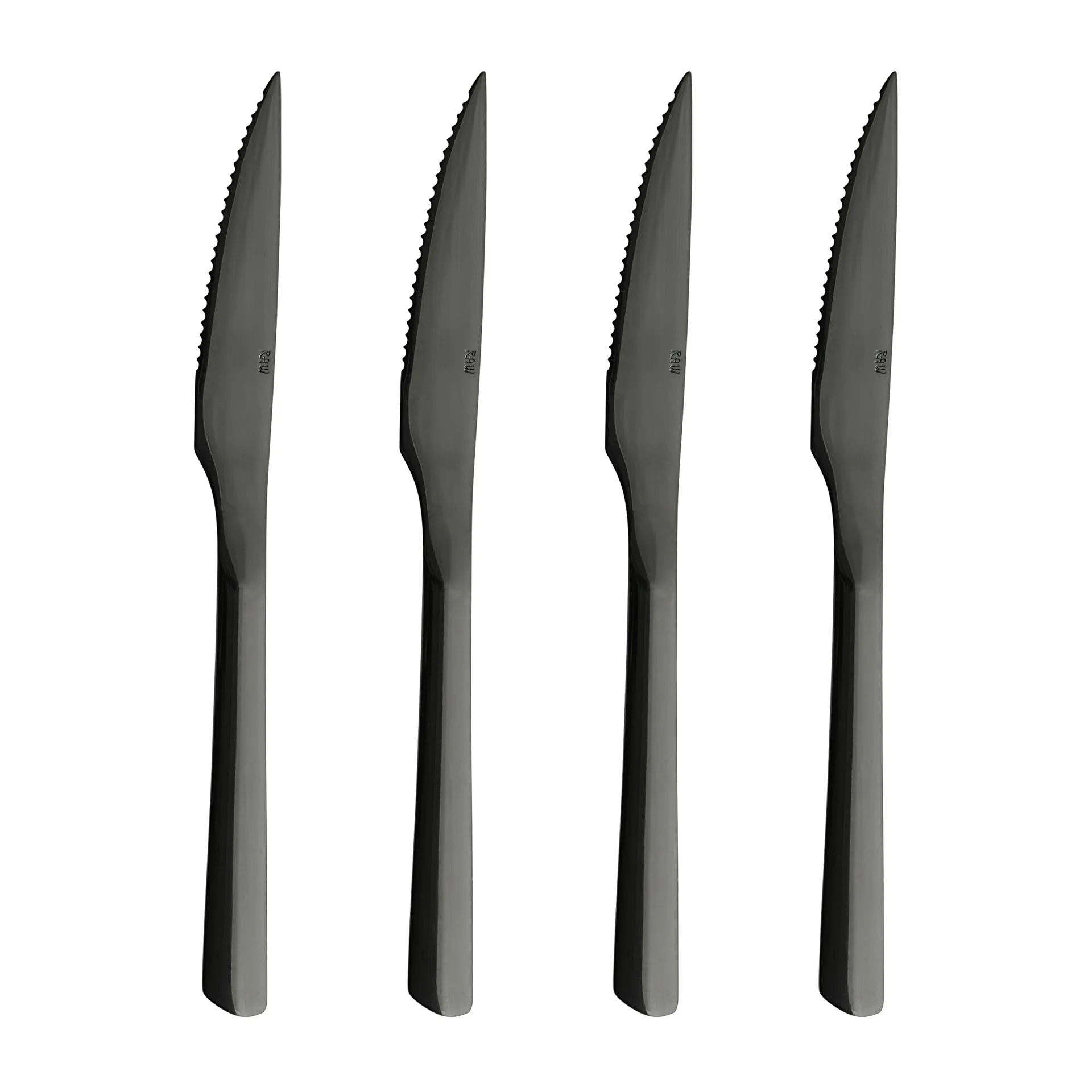4 Cuchillos de carne Raw, negro Aida