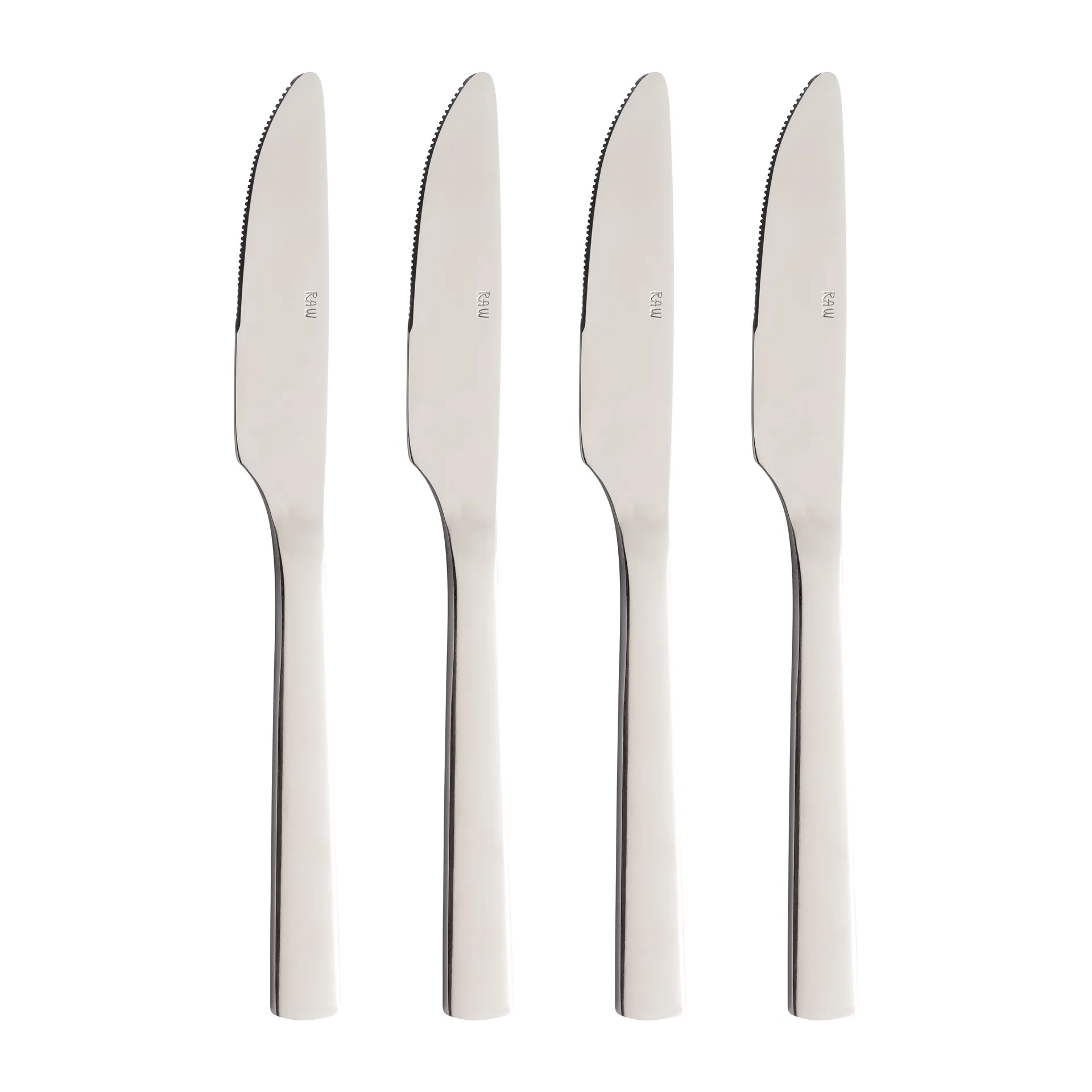 4 Cuchillos de mesa Raw, acero inoxidable Aida