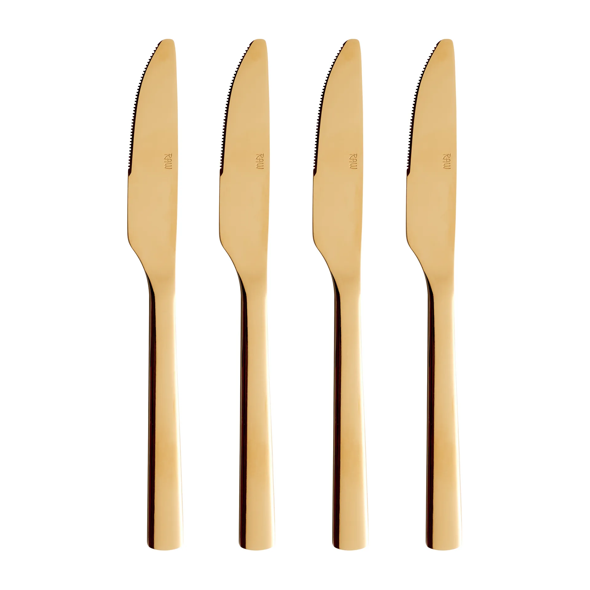 4 Cuchillos de mesa Raw, Dorado Aida