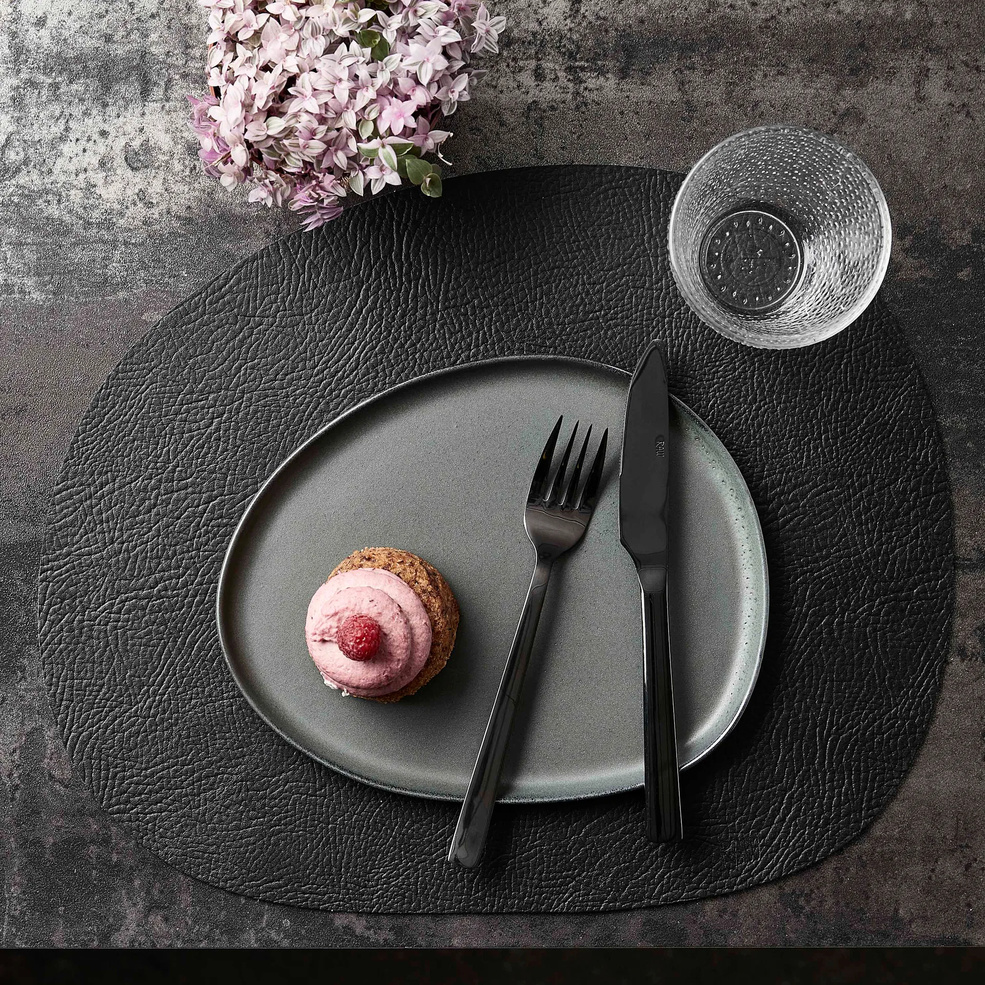 4 Cuchillos de mesa Raw, negro Aida