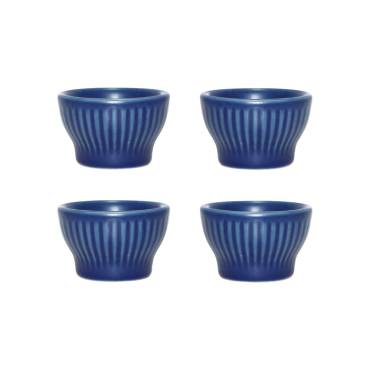 4 Hueveras Groovy - Blue stoneware - Aida