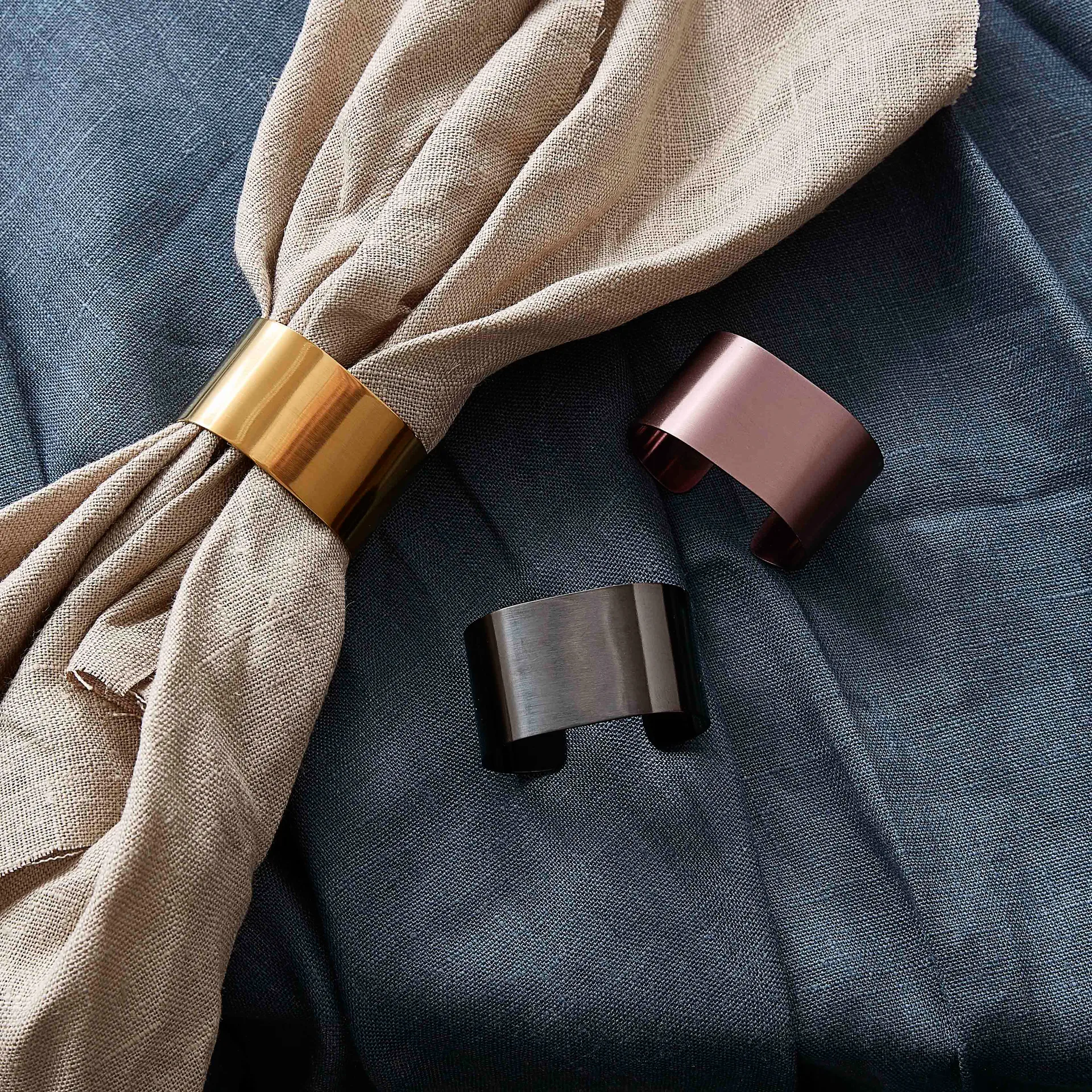 4 Servilleteros Raw, Gold Aida