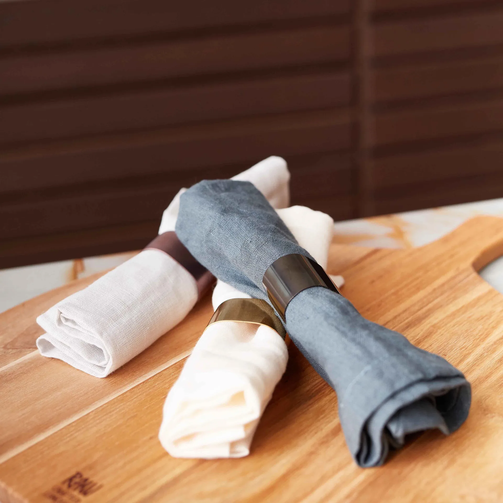 4 Servilleteros Raw, Gold Aida