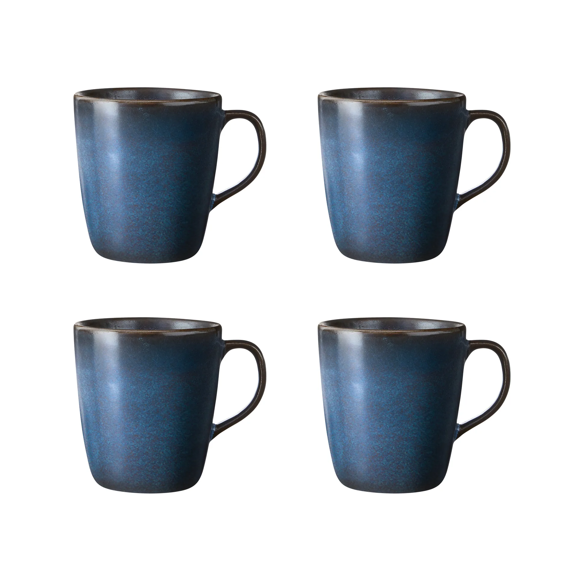 4 Tazas con asa Raw 35 cl, Midnight blue Aida
