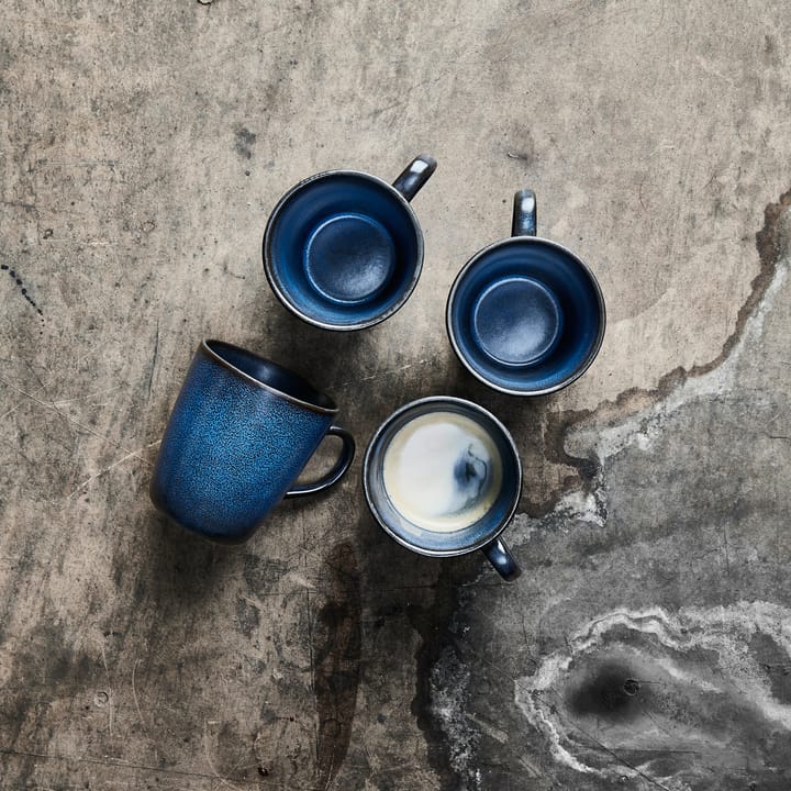 4 Tazas con asa Raw 35 cl, Midnight blue Aida