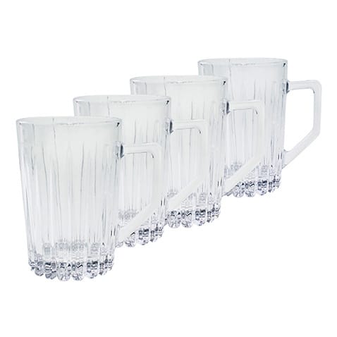 4 Vasos con asa Relief - transparente - Aida