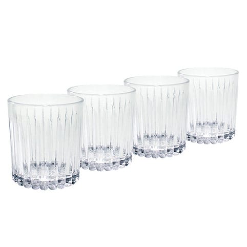 4 Vasos de whisky Relief 31 cl - transparente - Aida