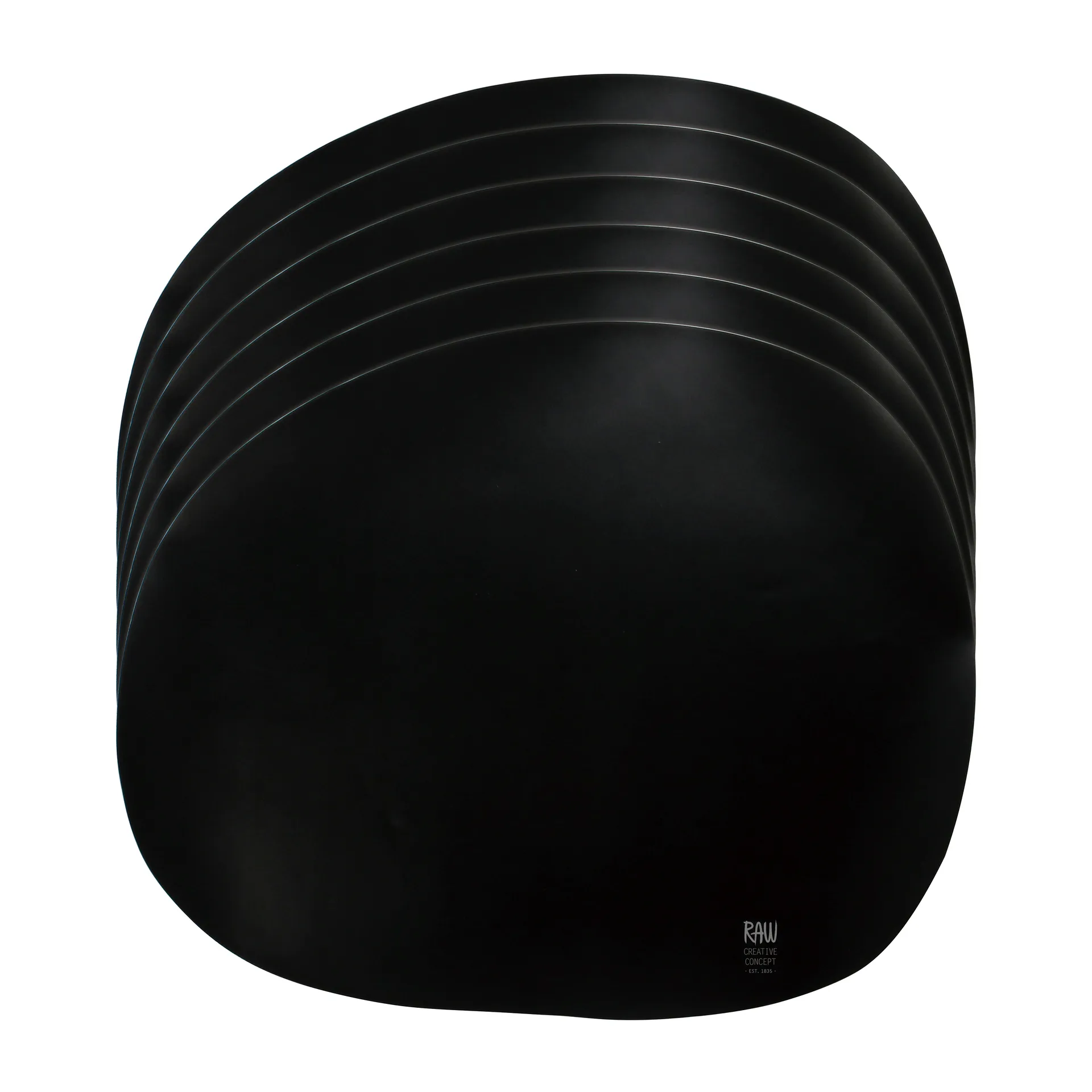 6 Manteles individuales Raw silicona, negro Aida