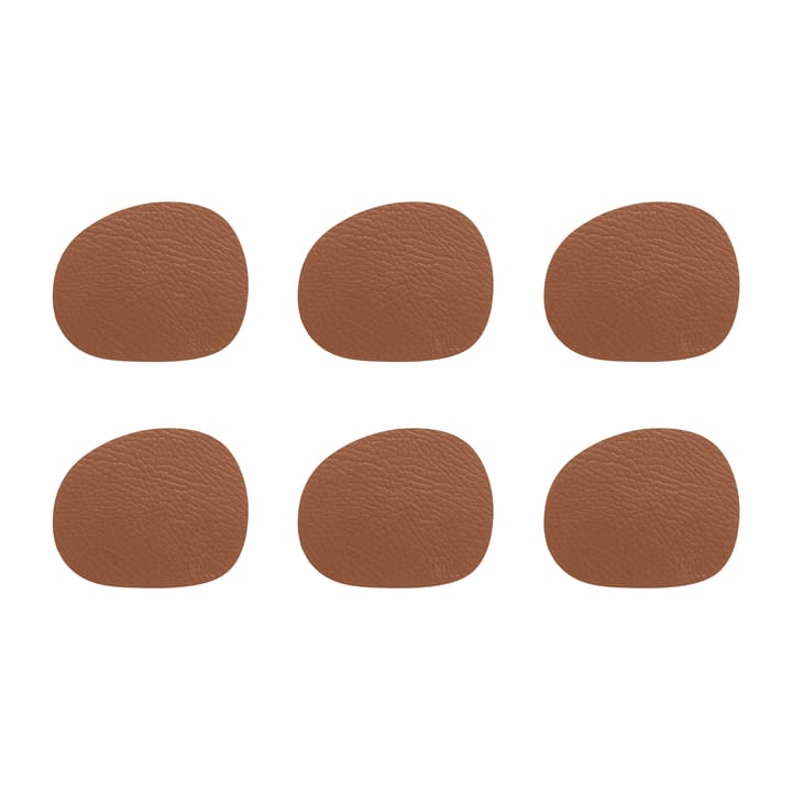 6 Posavasos Raw cuero - Cinnamon brown (marrón) - Aida