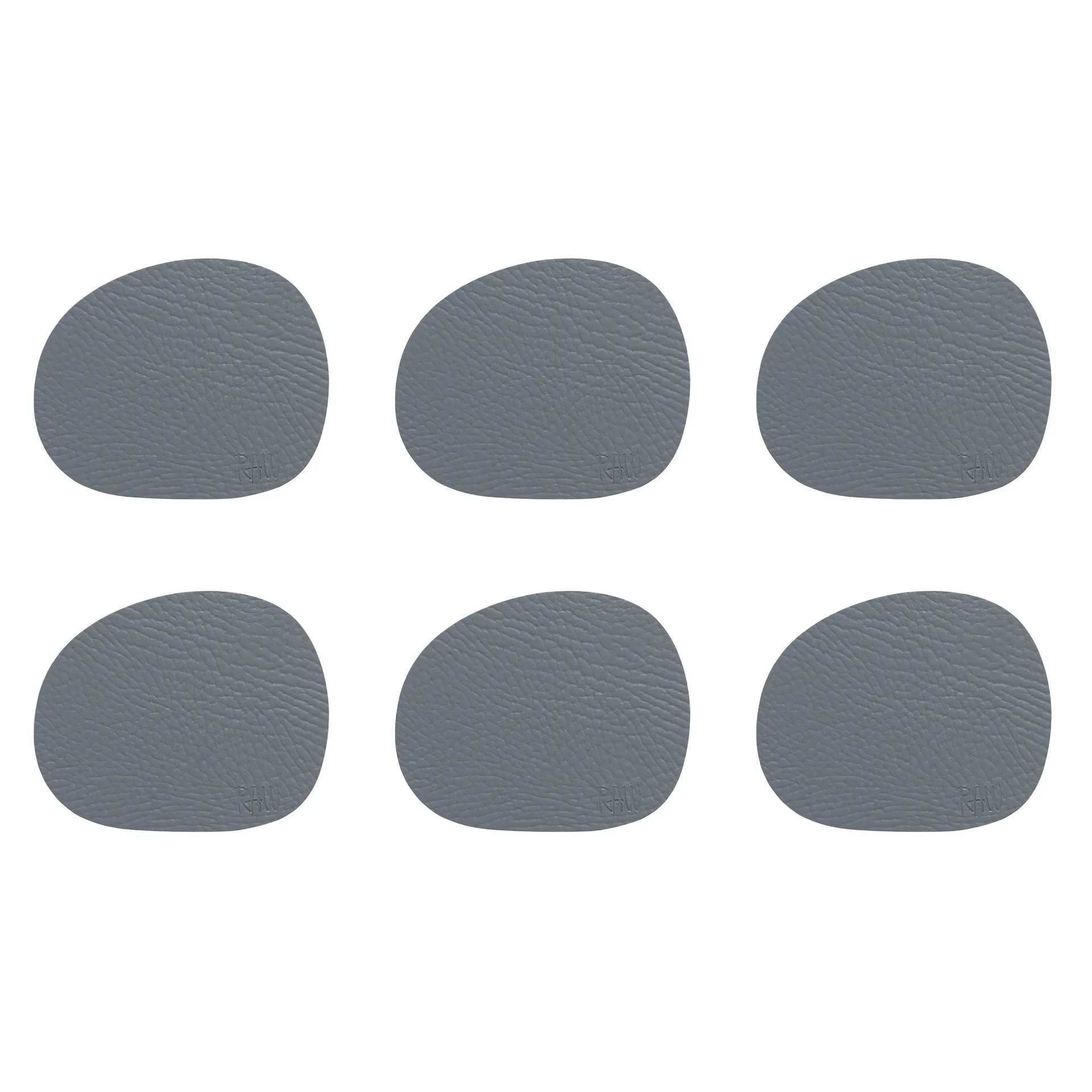 6 Posavasos Raw cuero, Grey buffalo (gris) Aida