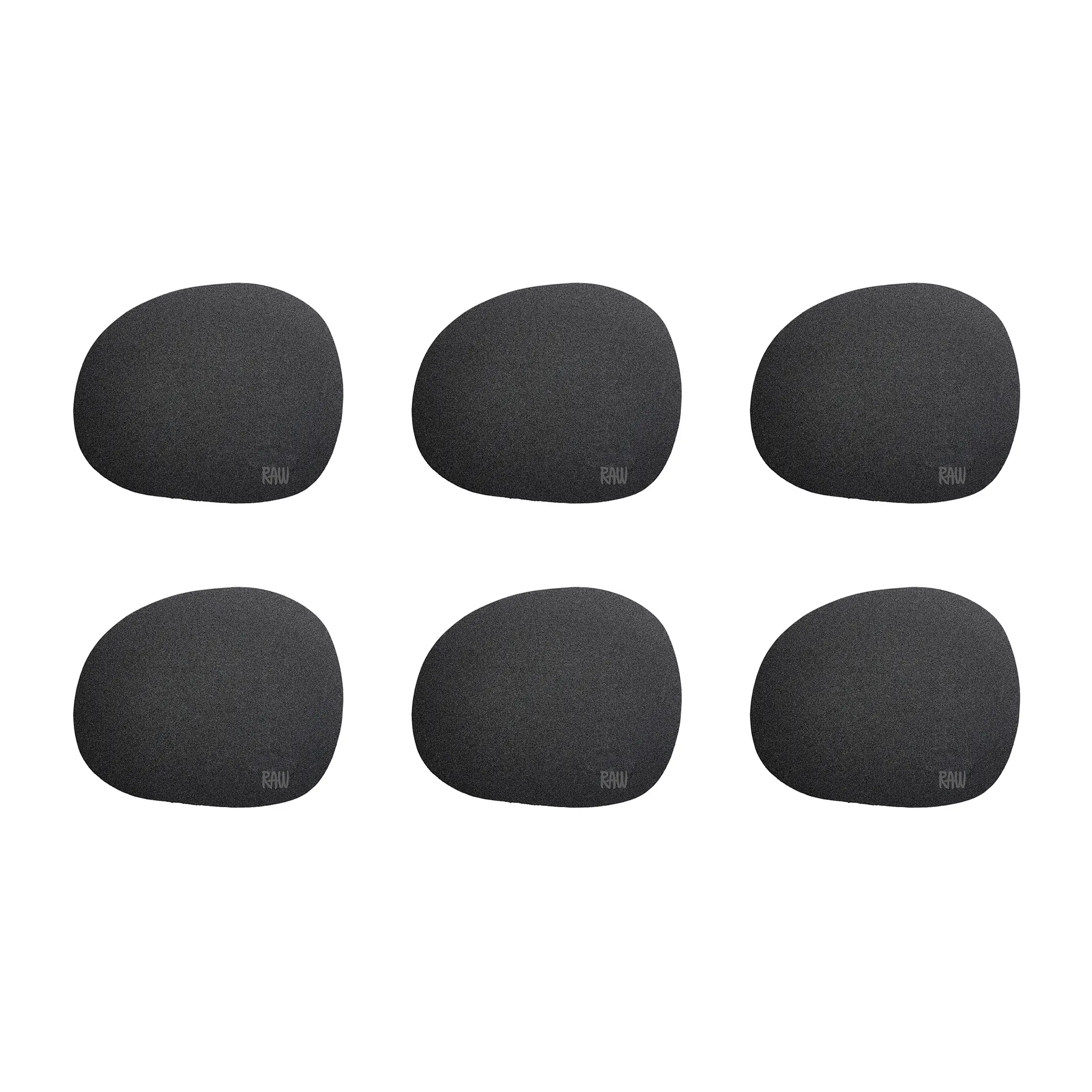 6 Posavasos Raw silicona, negro Aida