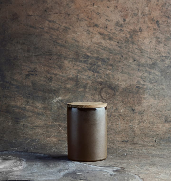 Bote con tapa Raw 15 cm, Metallic brown Aida