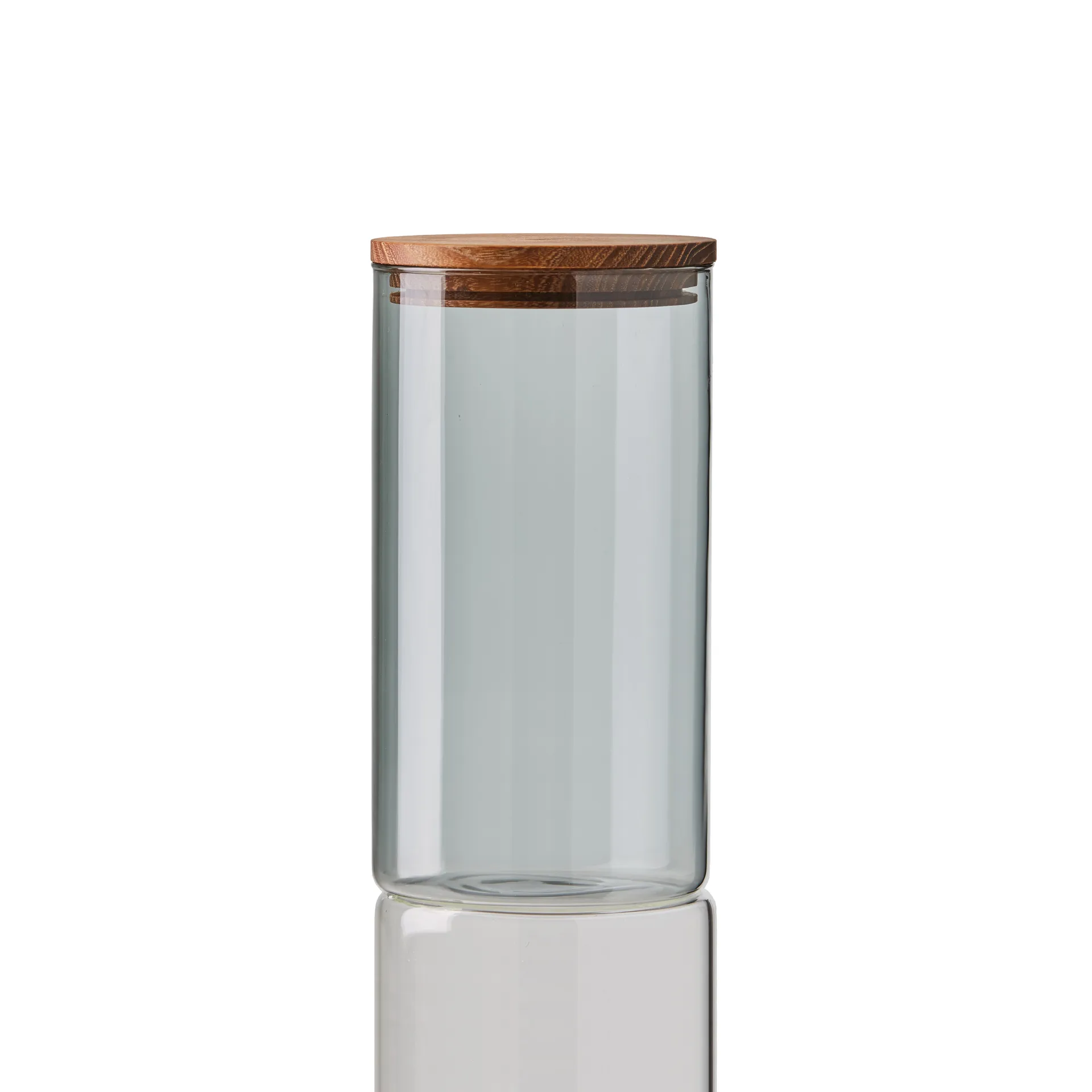 Bote de cristal con tapa madera Raw, mediano Aida