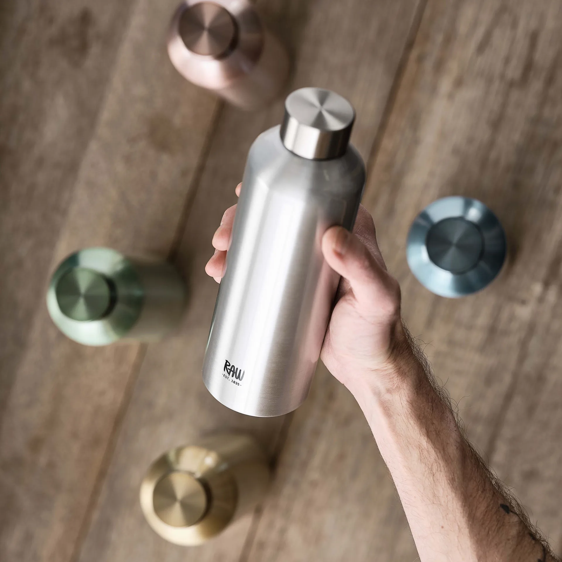 Botella de aluminio Raw To Go 0,75 L, Blue Aida