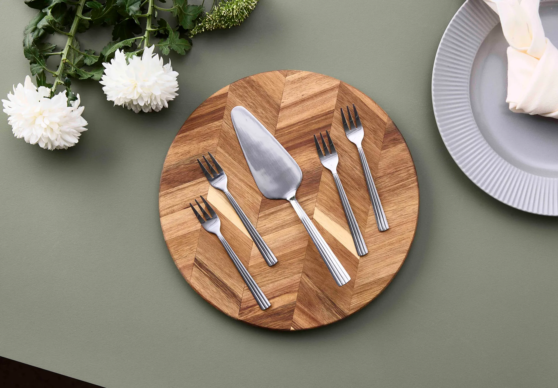 Conjunto para postre Groovy 5 piezas, Acero inoxidable Aida