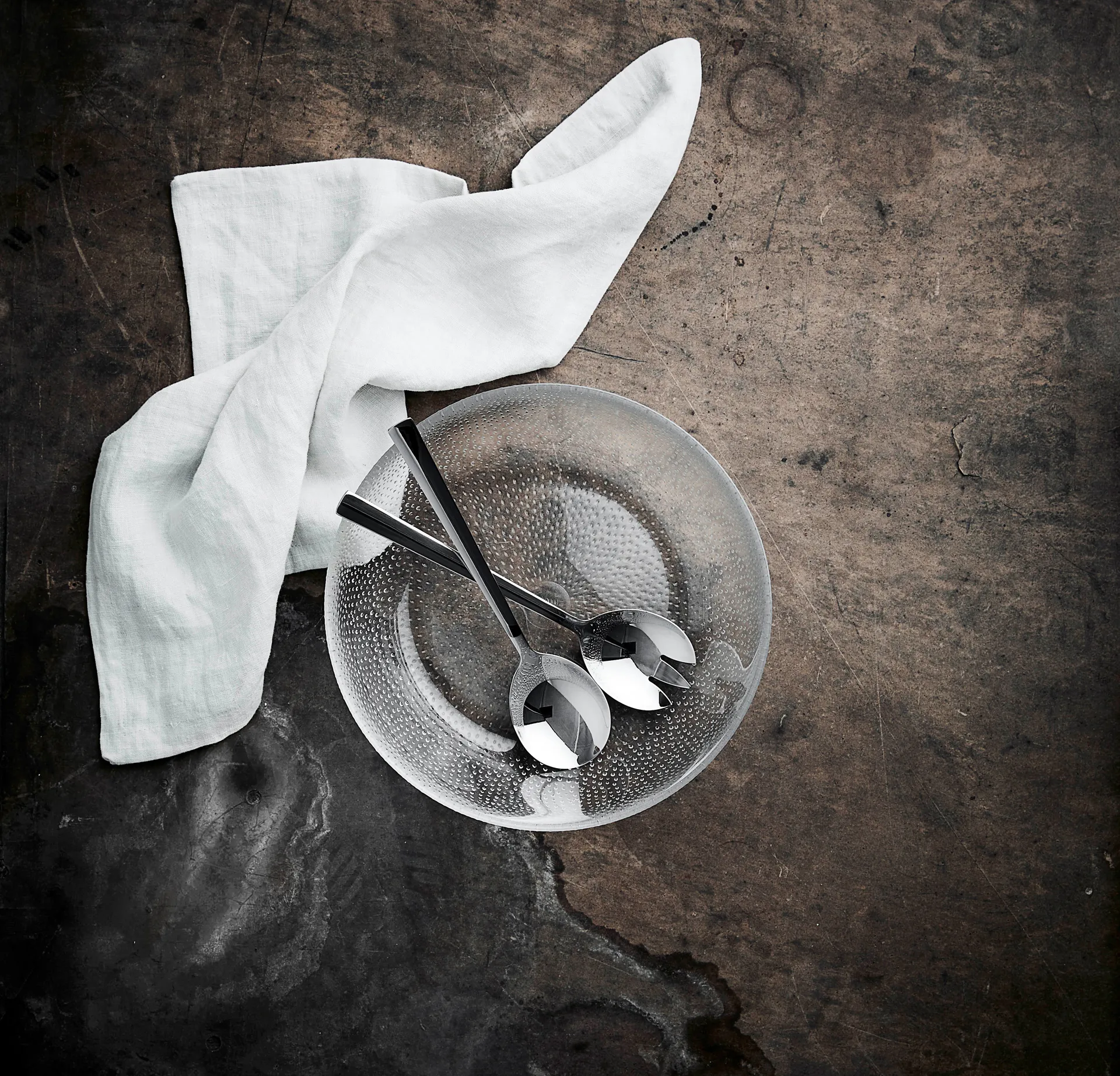 Cubiertos de ensalada Raw 2 piezas, Acero inoxidable pulido Aida