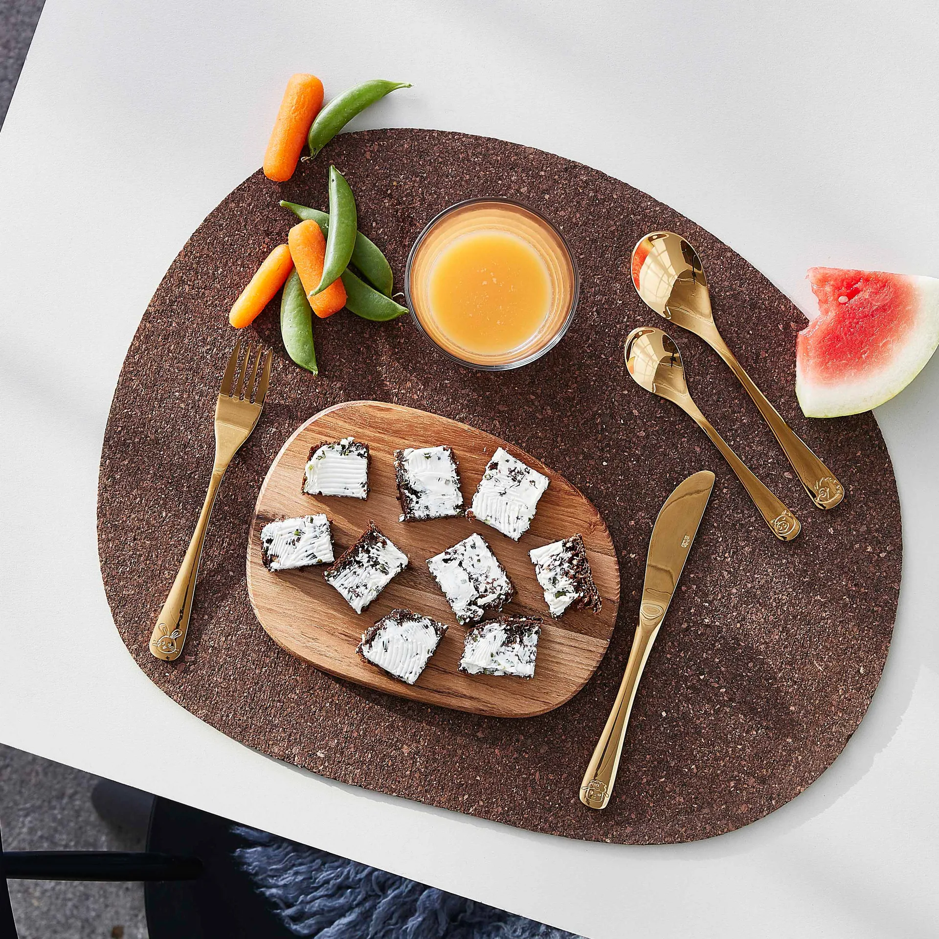 Cubiertos infantiles Aida 4 piezas, Gold Aida