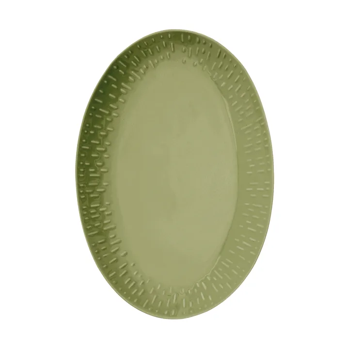 Fuente ovalada Confetti - Olive, 25,5 × 36 cm - Aida
