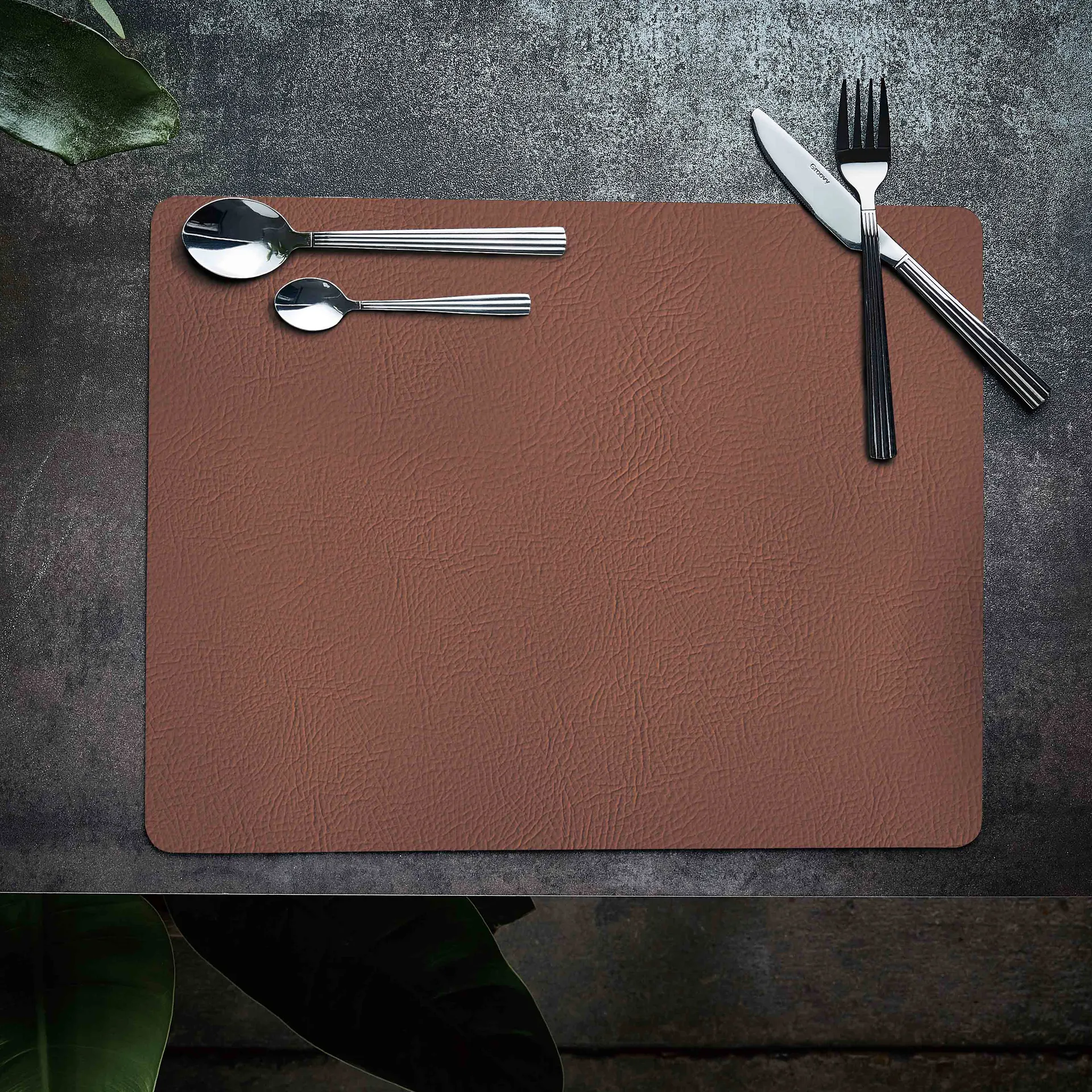 Mantel individual Quadro 35x45 cm, Coñac Aida