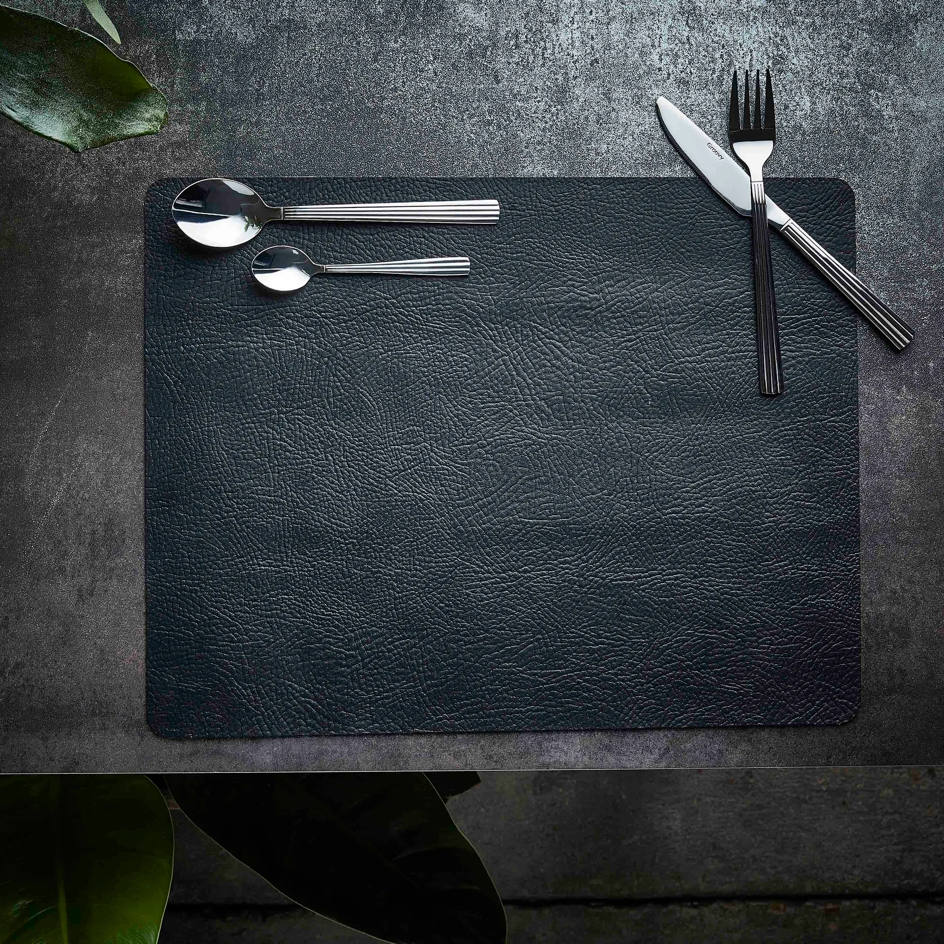 Mantel individual Quadro 35x45 cm, negro Aida