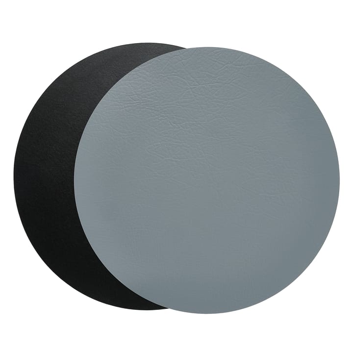 Mantel individual Quadro Ø38 cm 1 pieza - negro-gris-reversible - Aida