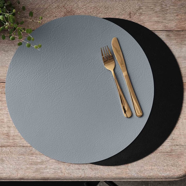 Mantel individual Quadro Ø38 cm 1 pieza, negro-gris-reversible Aida
