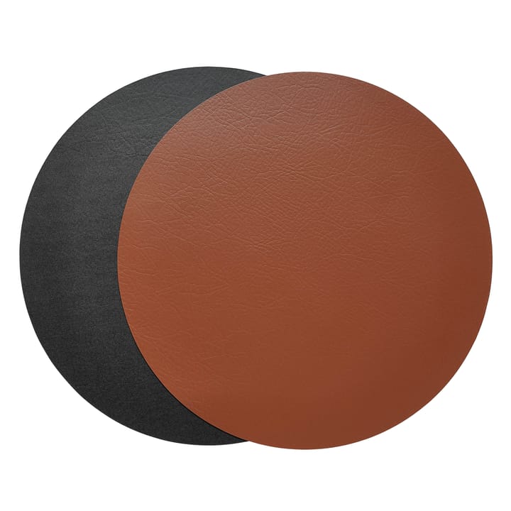 Mantel individual Quadro Ø38 cm 1 pieza - negro-marrón-reversible - Aida