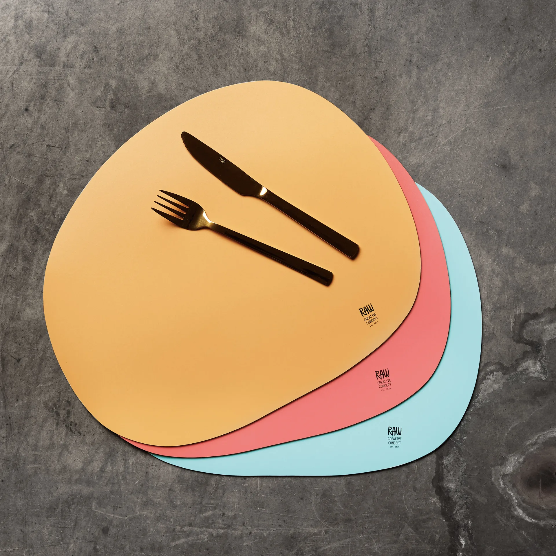 Mantel individual Raw 41 x 33,5 cm, Mint blue Aida