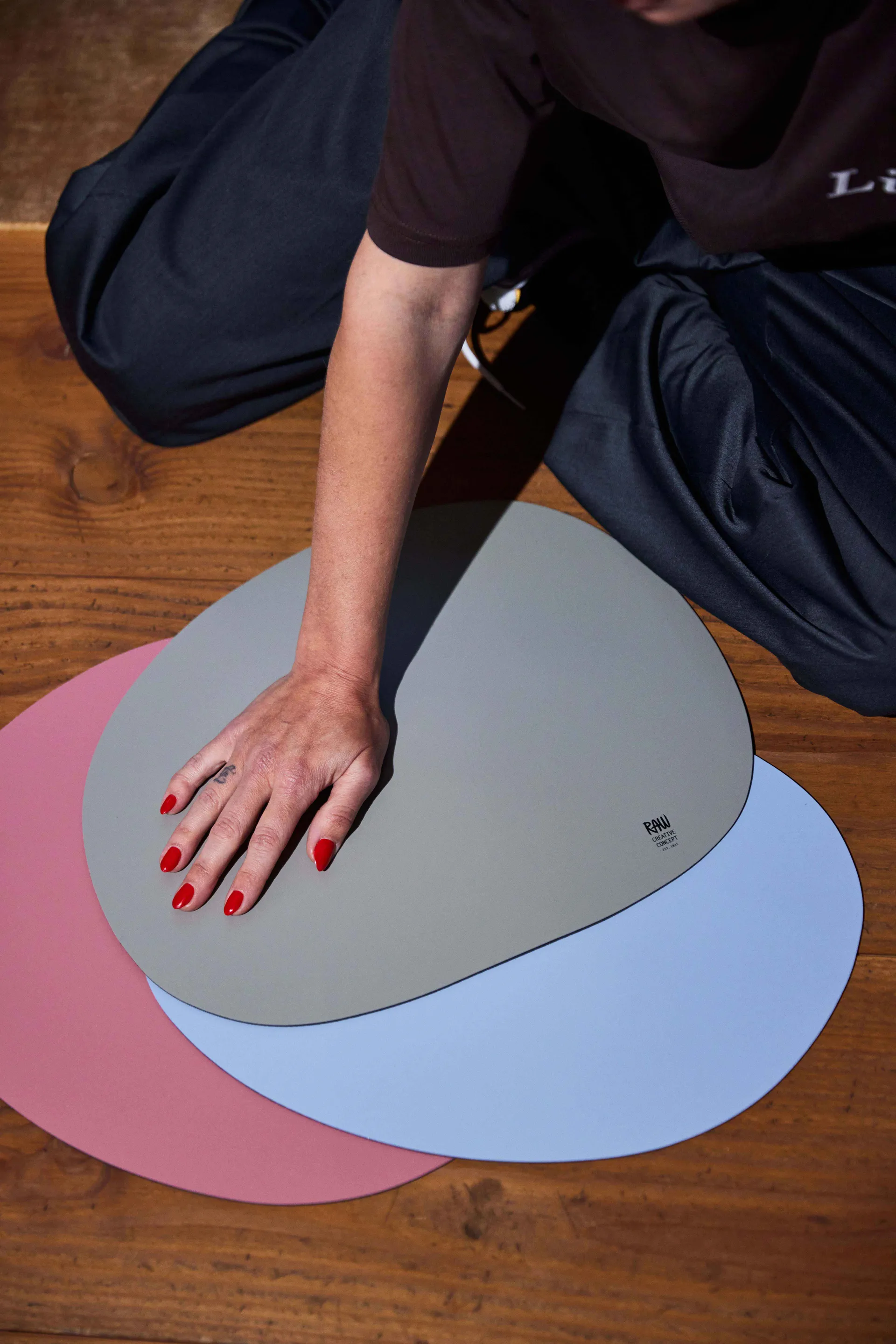 Mantel individual Raw 41 x 33,5 cm, Sky blue Aida