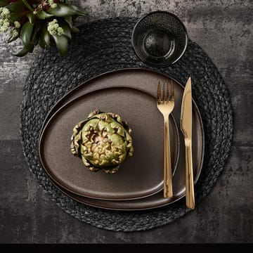Plato Raw Organic 29x25 cm - Metallic Brown - Aida