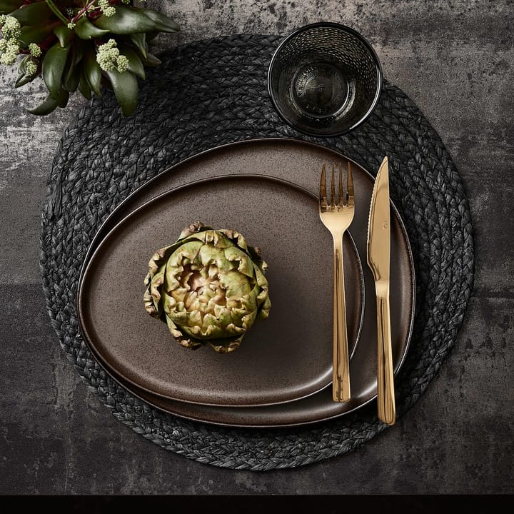 Plato Raw Organic 29x25 cm, Metallic Brown Aida