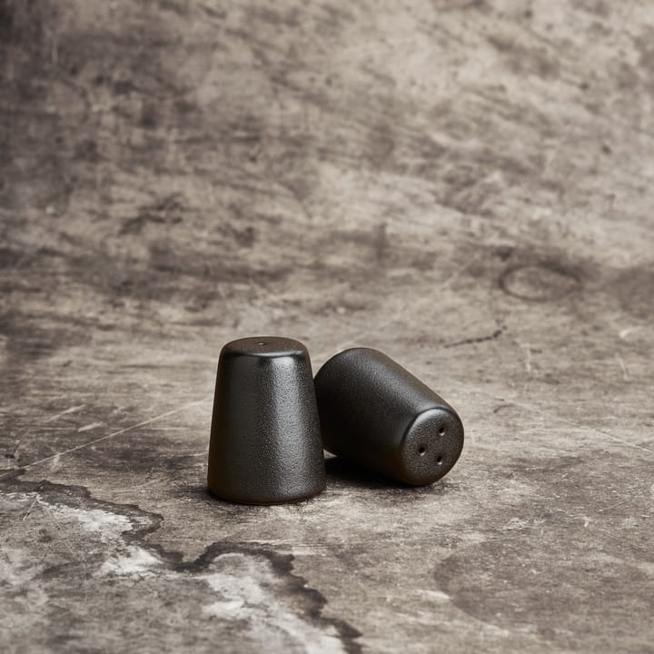 Set de salero y pimentero Raw, Titanium Black Aida