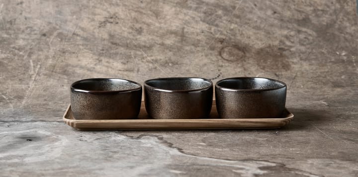Setd e boles con bandeja Raw Organic, Metallic Brown Aida