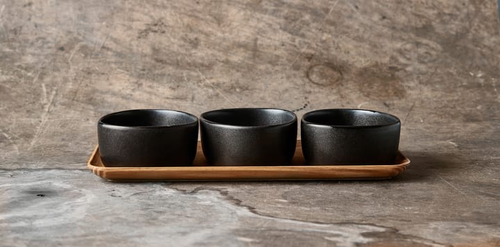 Setd e boles con bandeja Raw Organic, Titanium Black Aida