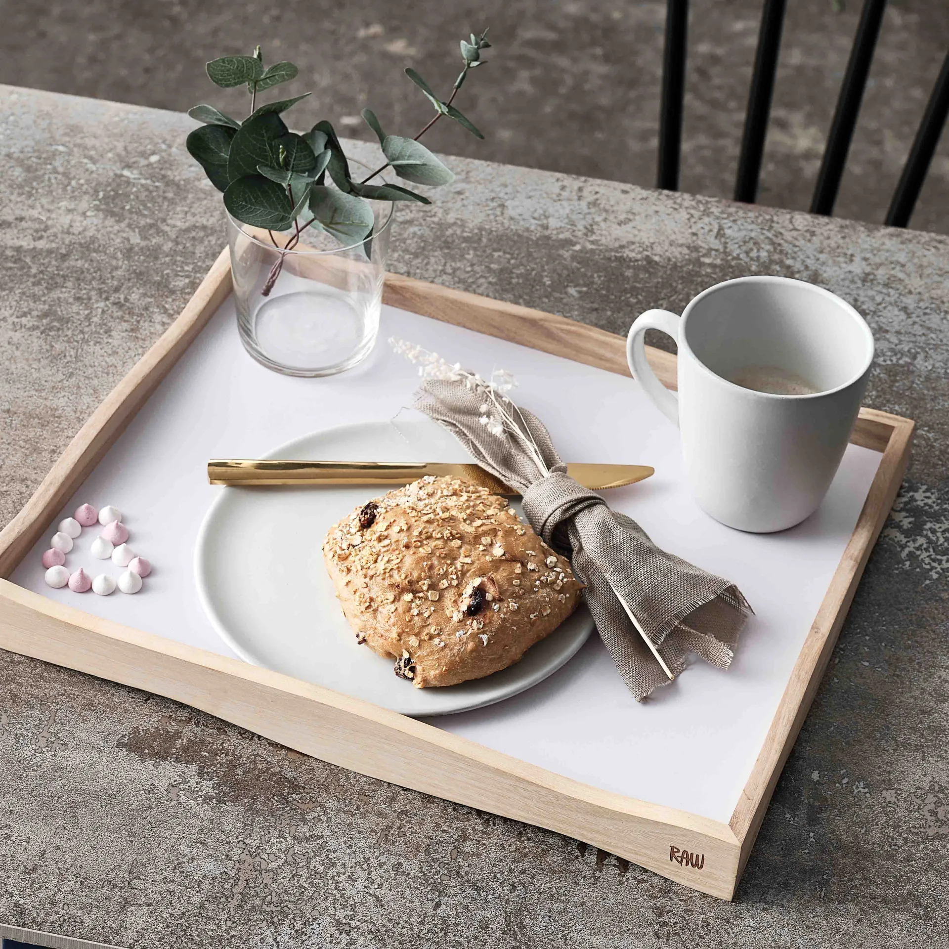 Taza con asa Raw 35 cl, Arctic white Aida