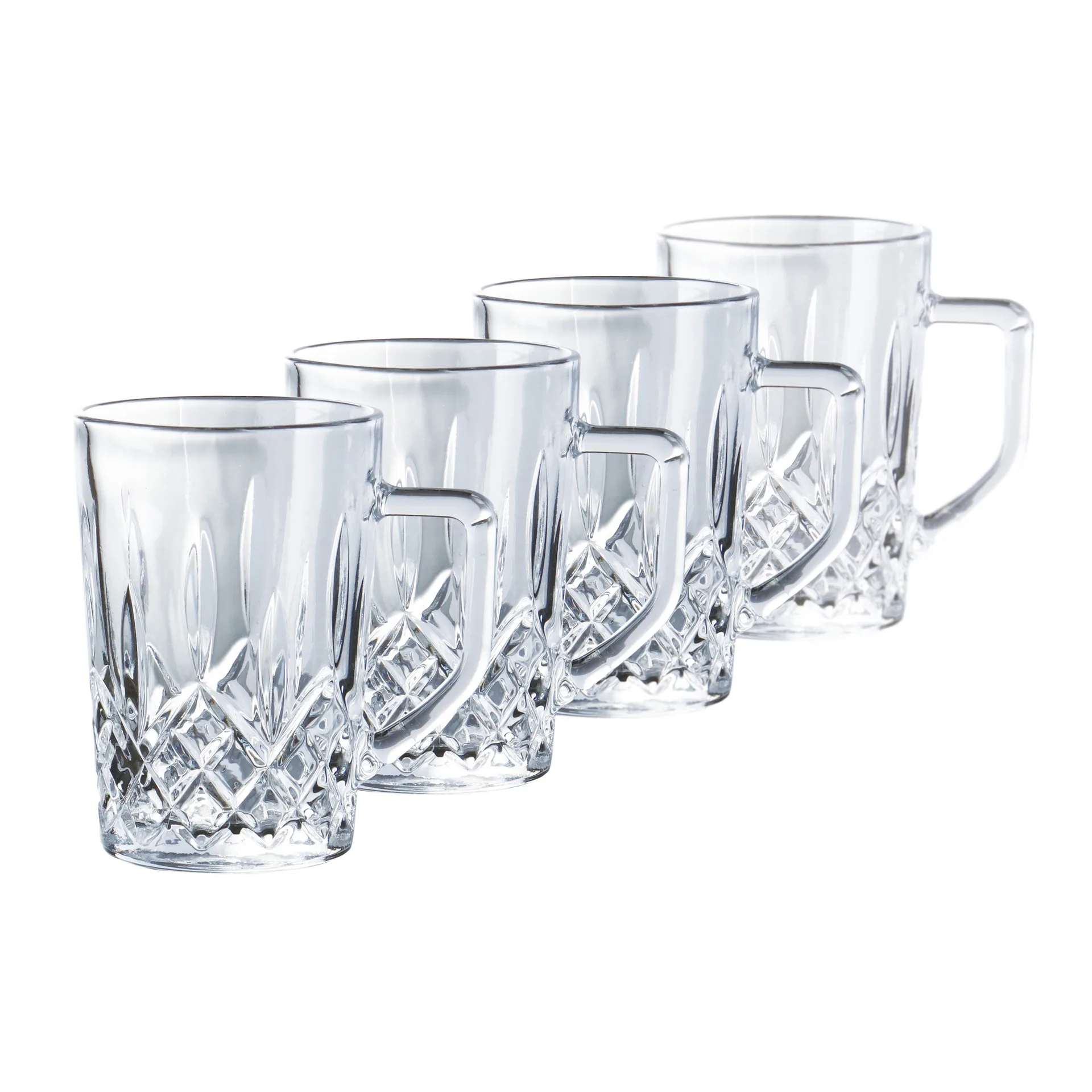 Vaso de café con asa Harvey 27,5 cl set de 4, transparente Aida