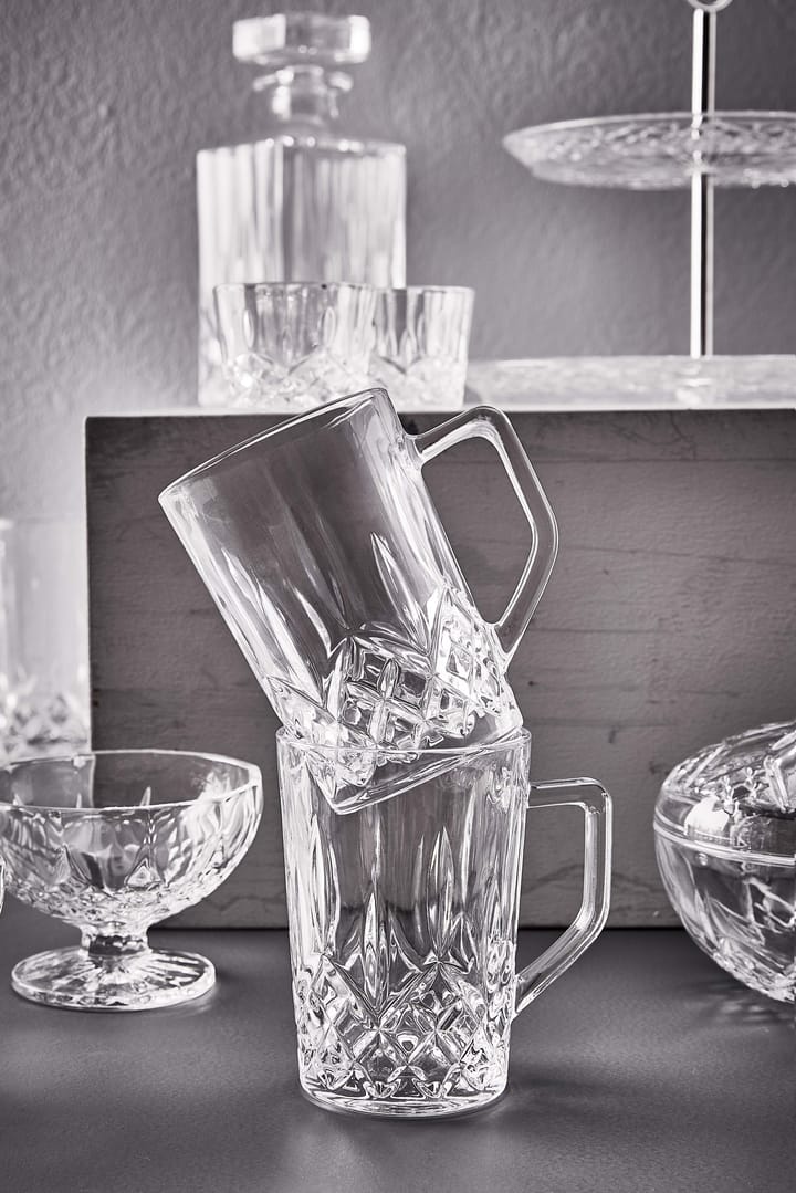Vaso de café con asa Harvey 27,5 cl set de 4, transparente Aida