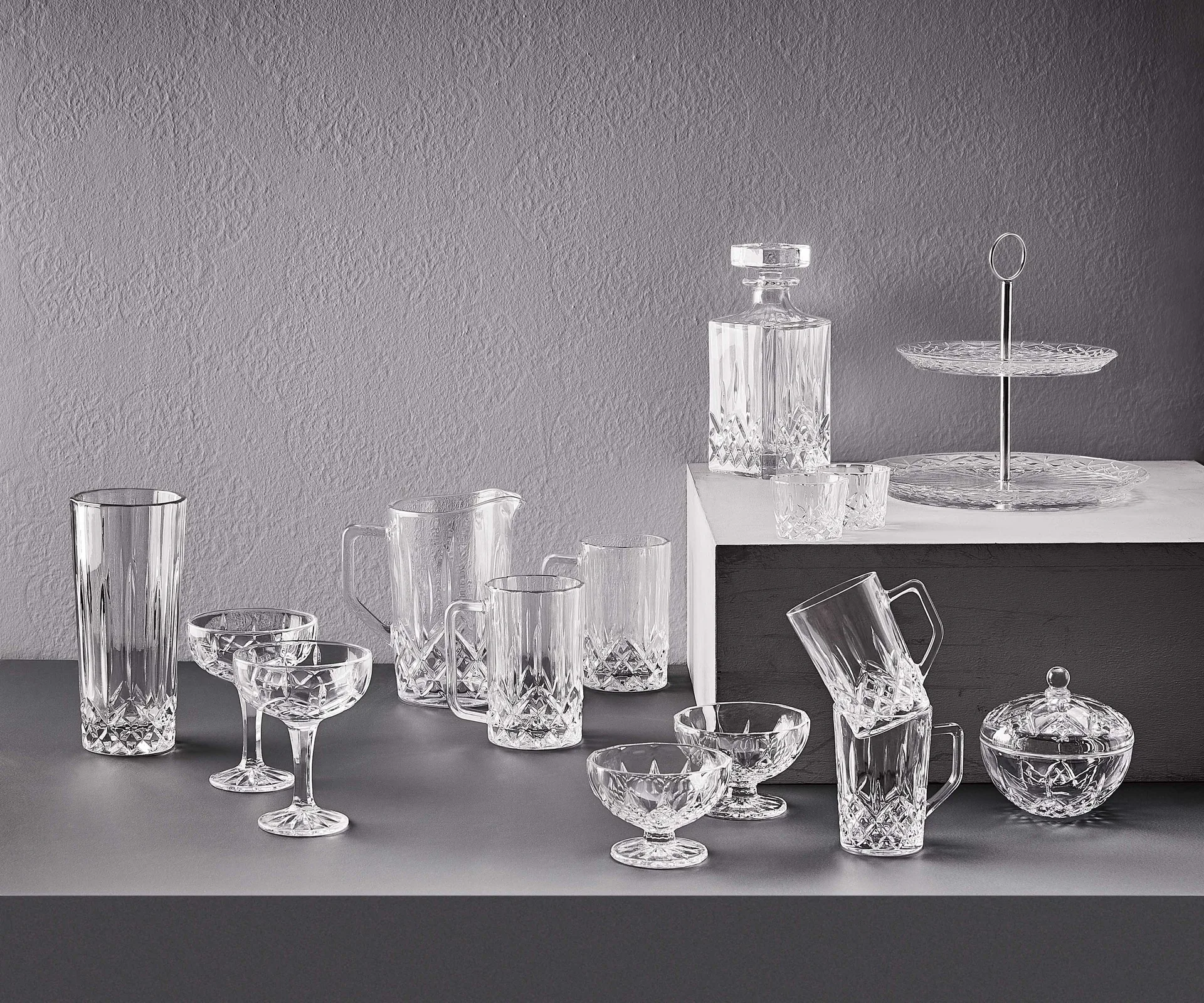 Vaso de café con asa Harvey 27,5 cl set de 4, transparente Aida