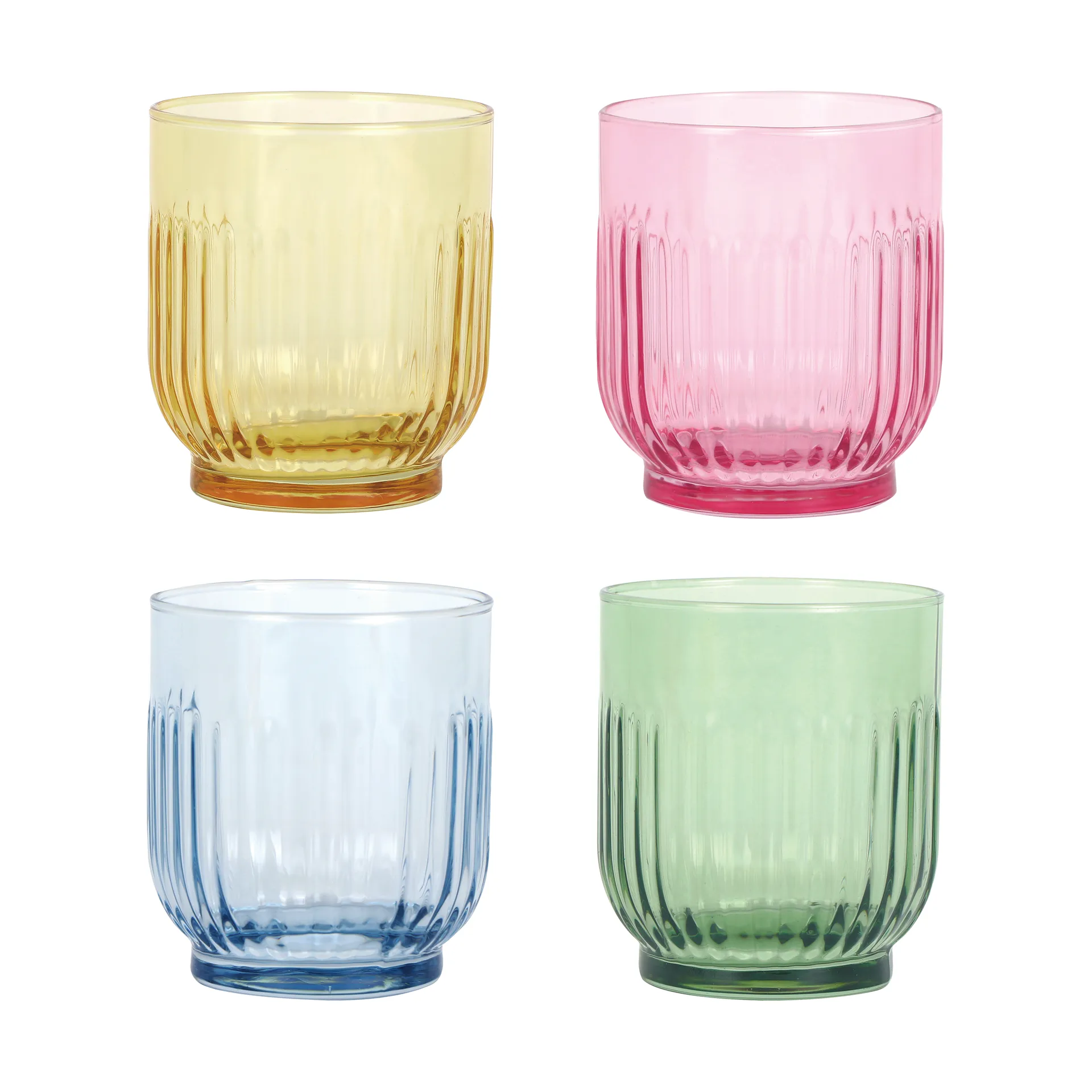 Vasos Aida 33 cl 4 piezas, Ámbar, rojo, azul claro, verde Aida