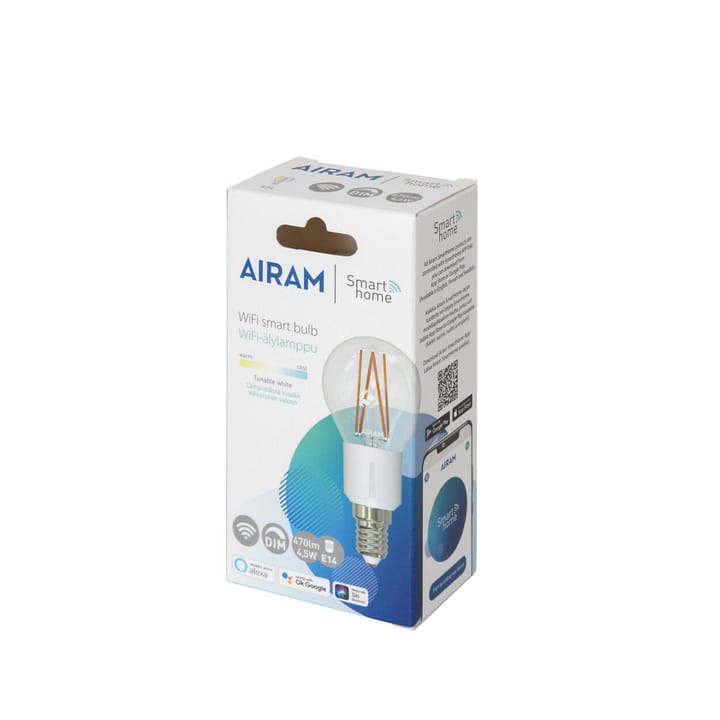 Airam Smarta Hogar Filamento LED globo fuente de luz, klar e14, 5w Airam