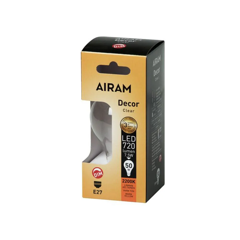 Bombilla LED de filamento Airam - luz normal, Klar-4 filamento regulable e27-8w Airam