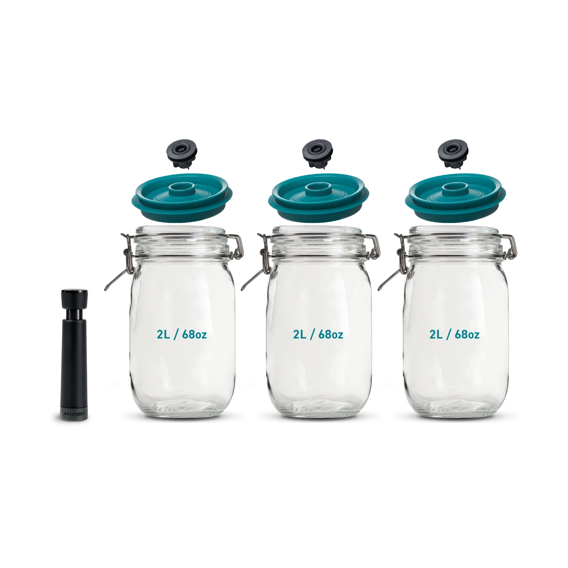 Airtender bomba de vacío con 3 tarros, 2L Airtender