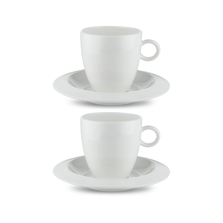 2 Tazas de café y platillos Bavero - blanco - Alessi