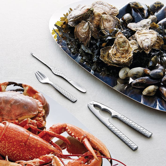 4 Tenedores de marisco Colombina Fish, acero inoxidable Alessi