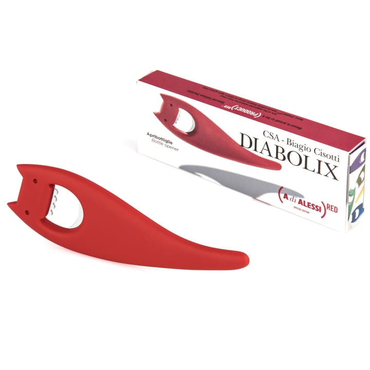 Abrebotellas Diabolix, rojo Alessi
