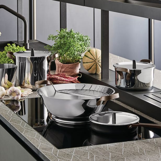 Batería de cocina Edo 4 piezas, acero inoxidable Alessi