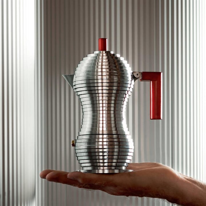Cafetera de espresso Pulcina 3 tazas, asa roja Alessi