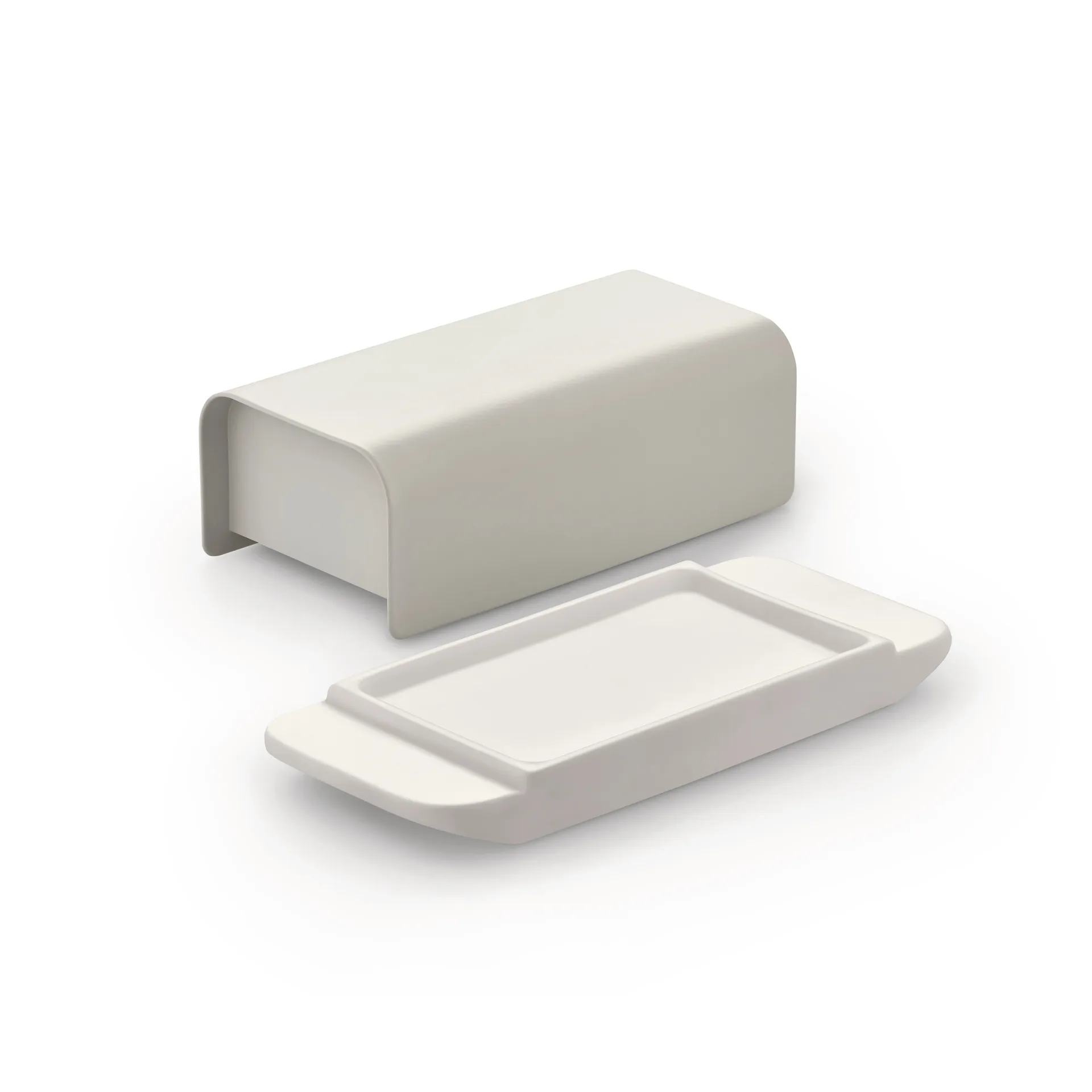 Mantequera Mattina 9,5x21 cm, Gris cálido-acero inoxidable Alessi