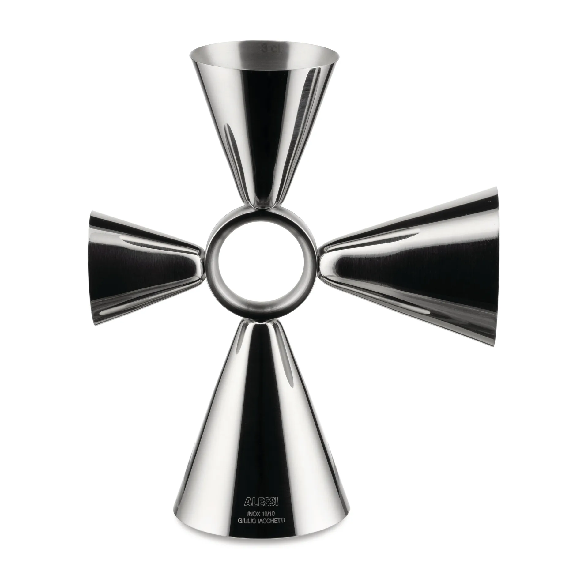 Medidor de bebida Quadri combo jigger, Acero inoxidable Alessi